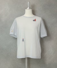 シアー素材半袖プルオーバー（ライトグレー）