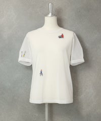 シアー素材半袖プルオーバー（ホワイト）