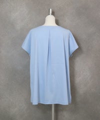 前後切替線画冷感プルオーバー後(ブルー）