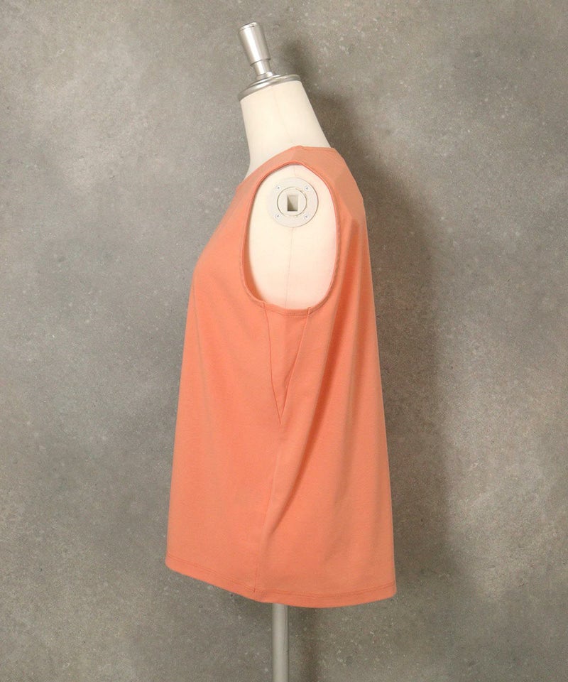 UV冷感ポイントノースリトップス（ライトオレンジ）横