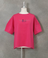 刺繍ストーンUV冷感Tシャツ(ピンク)