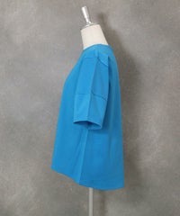 刺繍ストーンUV冷感Tシャツ(ブルー)横