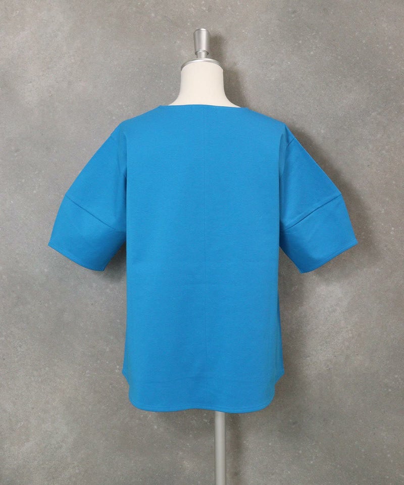 刺繍ストーンUV冷感Tシャツ(ブルー)後ろ