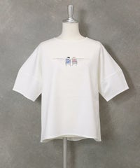 刺繍ストーンUV冷感Tシャツ(ホワイト)