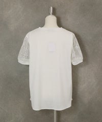 総柄チュールプルオーバー後(ホワイト）