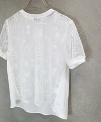 総柄チュールプルオーバー（ホワイト）