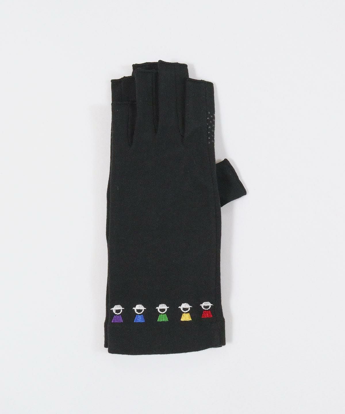 カラフルピコ刺繍UV手袋(ブラック)