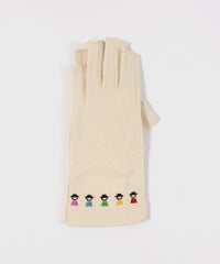 カラフルピコ刺繍UV手袋(ベージュ)