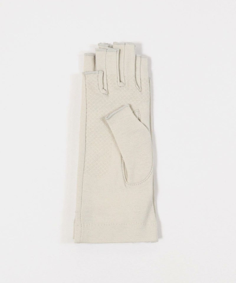 カラフルピコ刺繍UV手袋(ライトグレー)手のひら側