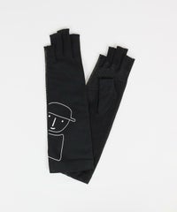 ドットメッシュ切替UV手袋(ブラック）