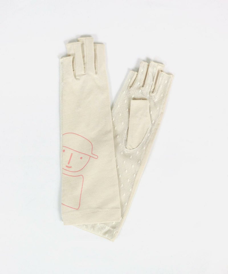 ドットメッシュ切替UV手袋（ベージュ）