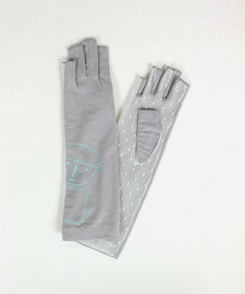 ドットメッシュ切替UV手袋（ライトグレー）