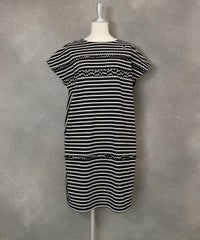 オーガニックコットンボーダーワンピース(ブラック)