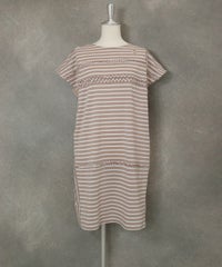 オーガニックコットンボーダーワンピース(ベージュ)