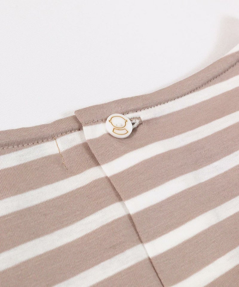 首元後ろボタンアップ(ベージュ)