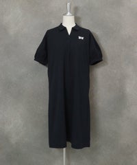 カノコ素材襟付き速乾ワンピース(ネイビー)