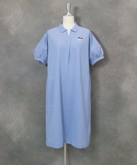 カノコ素材襟付き速乾ワンピース(ライトブルー)