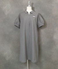 カノコ素材襟付き速乾ワンピース(ライトグレー)