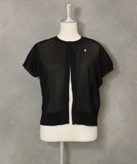 シアープリーツ半袖ボレロ(ブラック)