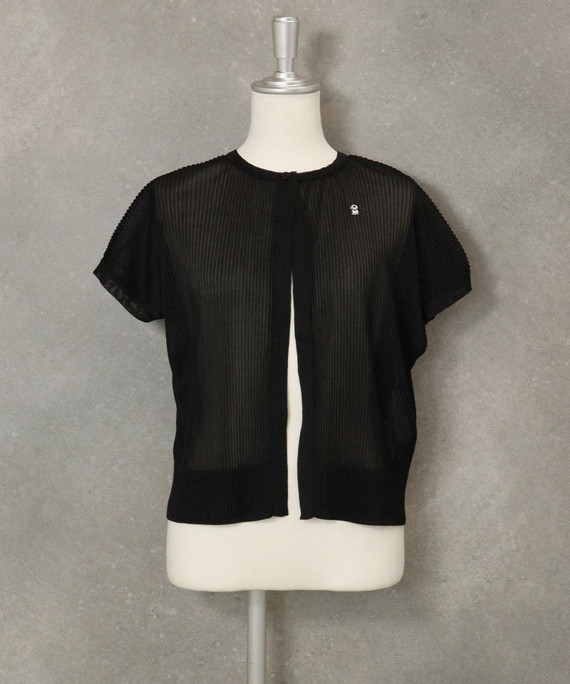 シアープリーツ半袖ボレロ(ブラック)