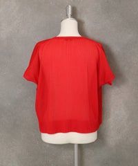 シアープリーツ半袖ボレロ(レッド)後ろ