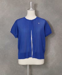 シアープリーツ半袖ボレロ(ブルー)
