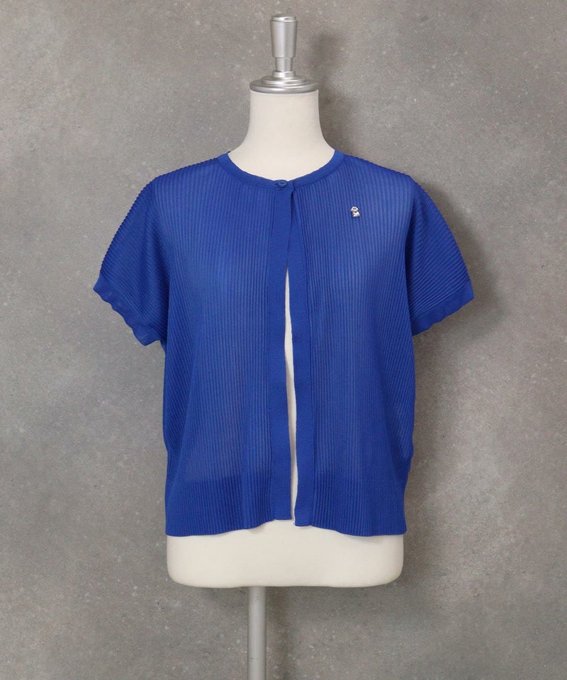 シアープリーツ半袖ボレロ(ブルー)