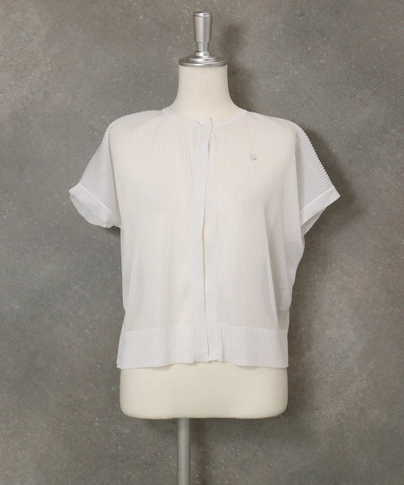 シアープリーツ半袖ボレロ(ホワイト)