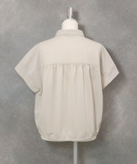 コットン混半袖ジャージーシャツ(ベージュ)後ろ