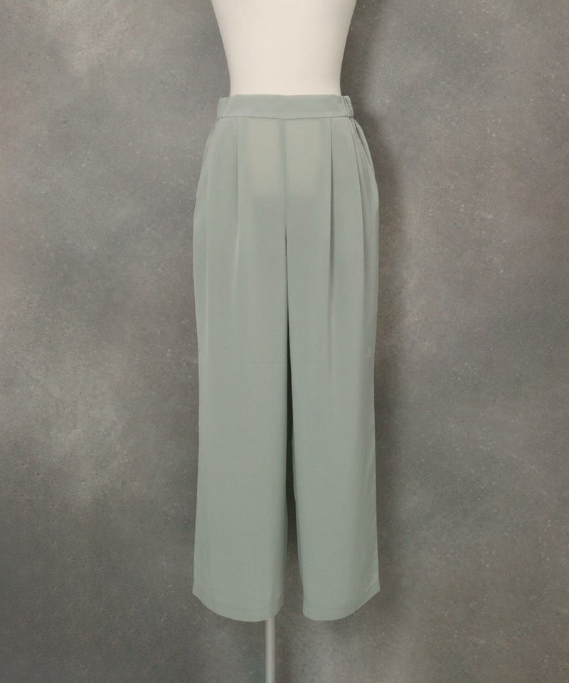 冷感速乾ソフトワイドパンツ(ライトグリーン)