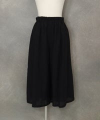 七分丈ワイドパンツ(ブラック)