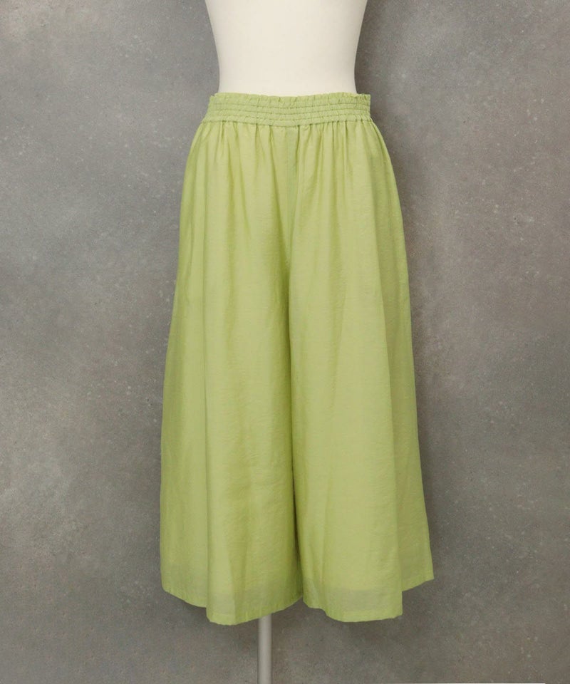 七分丈ワイドパンツ(ライトグリーン)