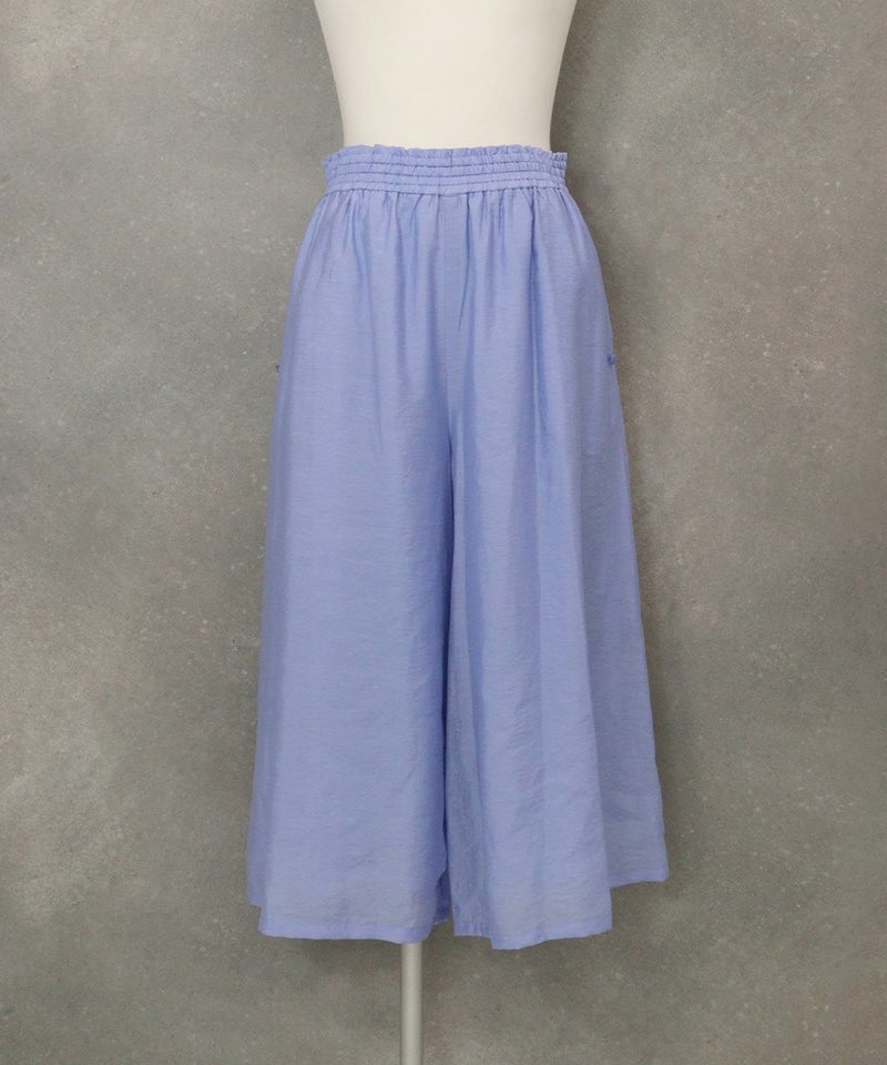 七分丈ワイドパンツ(ライトブルー)