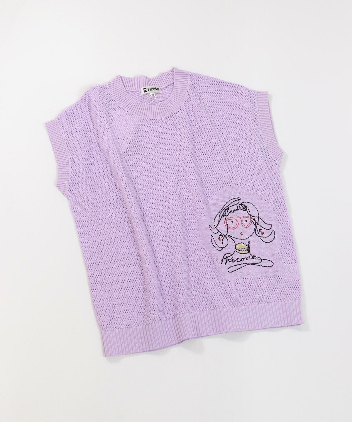 透かし編み刺繍ニットベスト|スタジオピッコーネ - ゴルフウェアや婦人