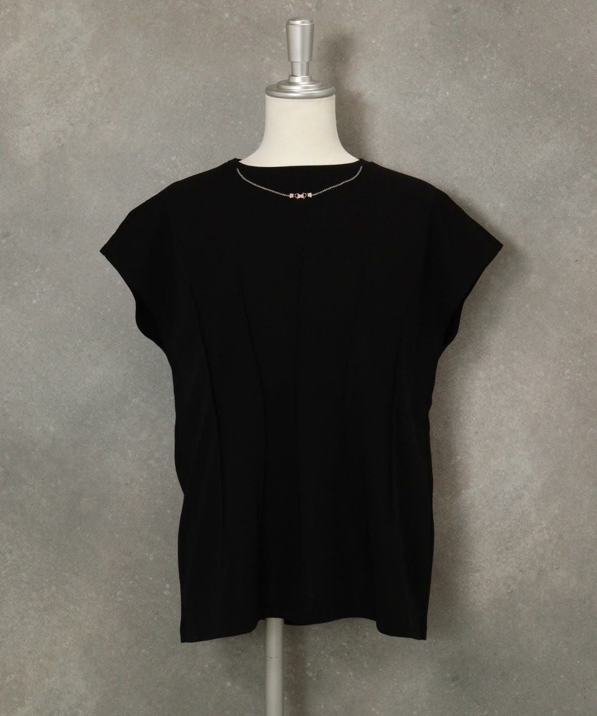 ネックレス風刺繍フレンチTシャツ|スタジオピッコーネ-アウトレット