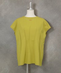 ネックレス風刺繍フレンチTシャツ(イエロー)