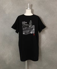 袖フリルイラストチュニック(ブラック)