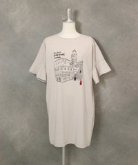 袖フリルイラストチュニック(ベージュ)