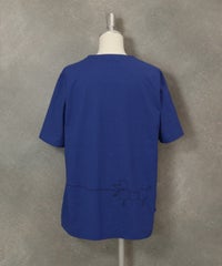 グリッタープリント冷感Ｔシャツ後（ブルー）