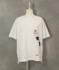 グリッタープリント冷感Ｔシャツ（ホワイト）