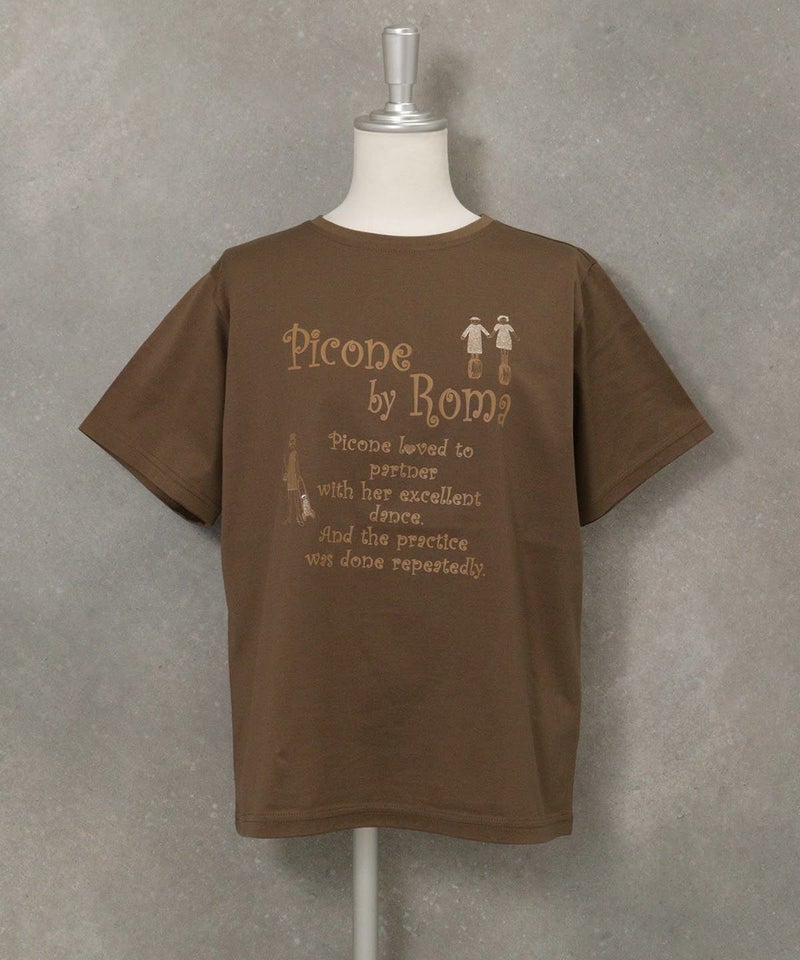 コットン100％冷感プリントＴシャツ(ブラウン)