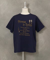コットン100％冷感プリントＴシャツ(ネイビー)