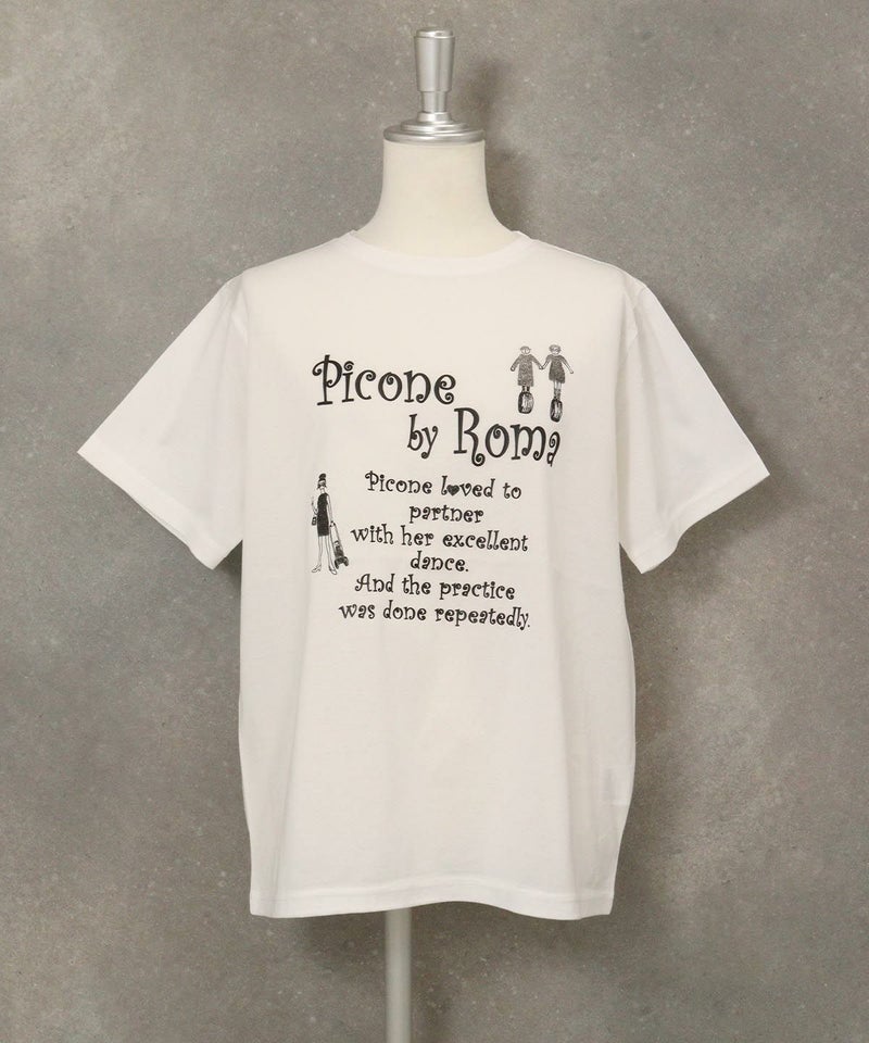 コットン100％冷感プリントＴシャツ(ホワイト×ブラック)