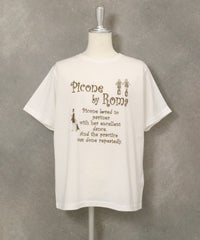 コットン100％冷感プリントＴシャツ(ホワイト×ゴールド)