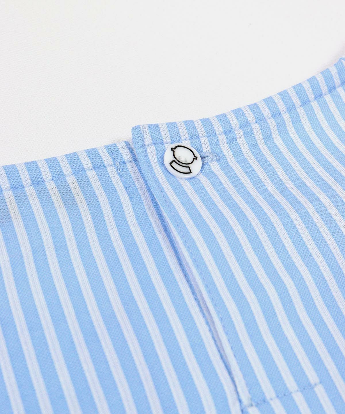 首元後ろボタンアップ(ブルー)