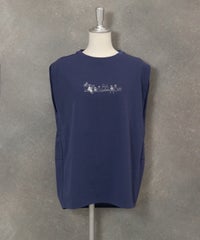 ボックス型ノースリトップス(ネイビー)