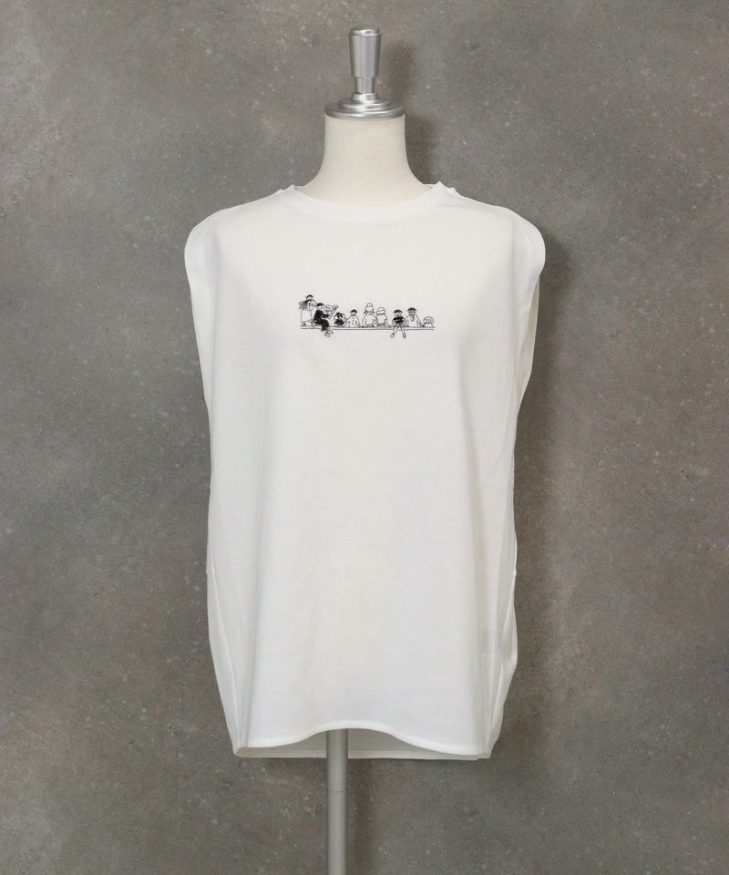 ボックス型ノースリトップス(ホワイト)