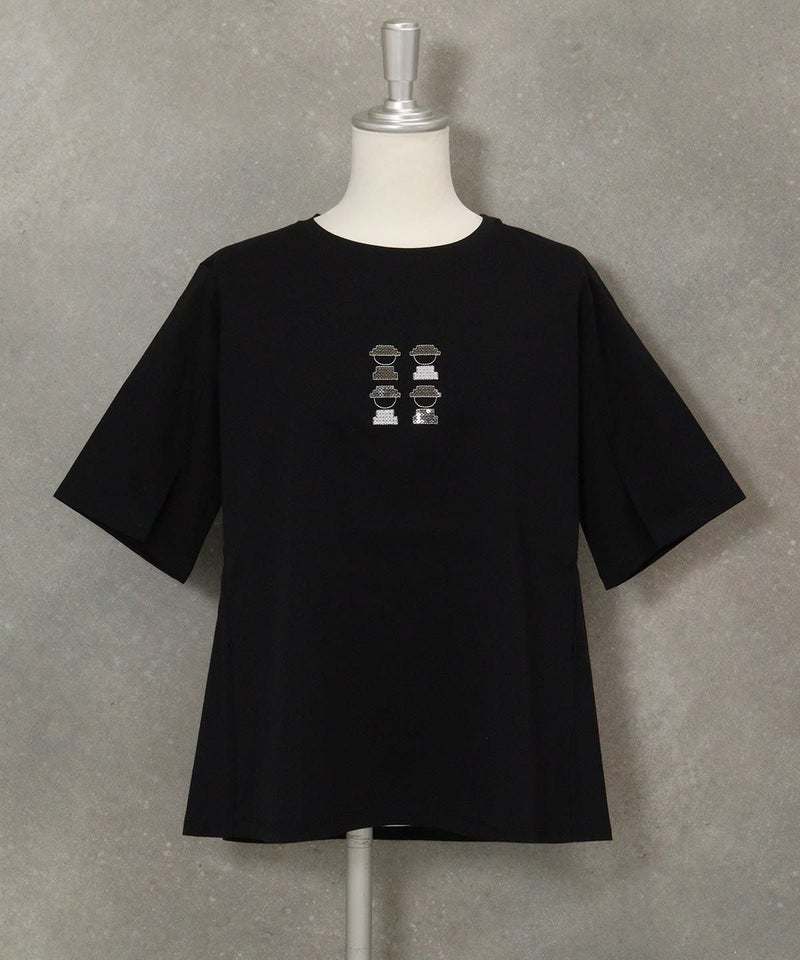 スパンコールピコUV冷感Ｔシャツ(ブラック)