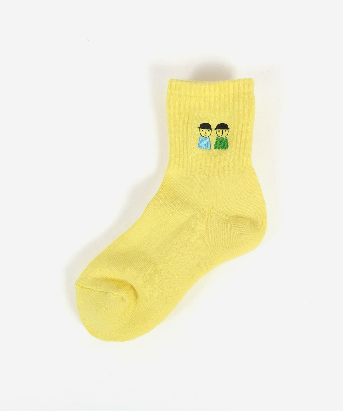 ピコ刺繍ソックス（イエロー）
