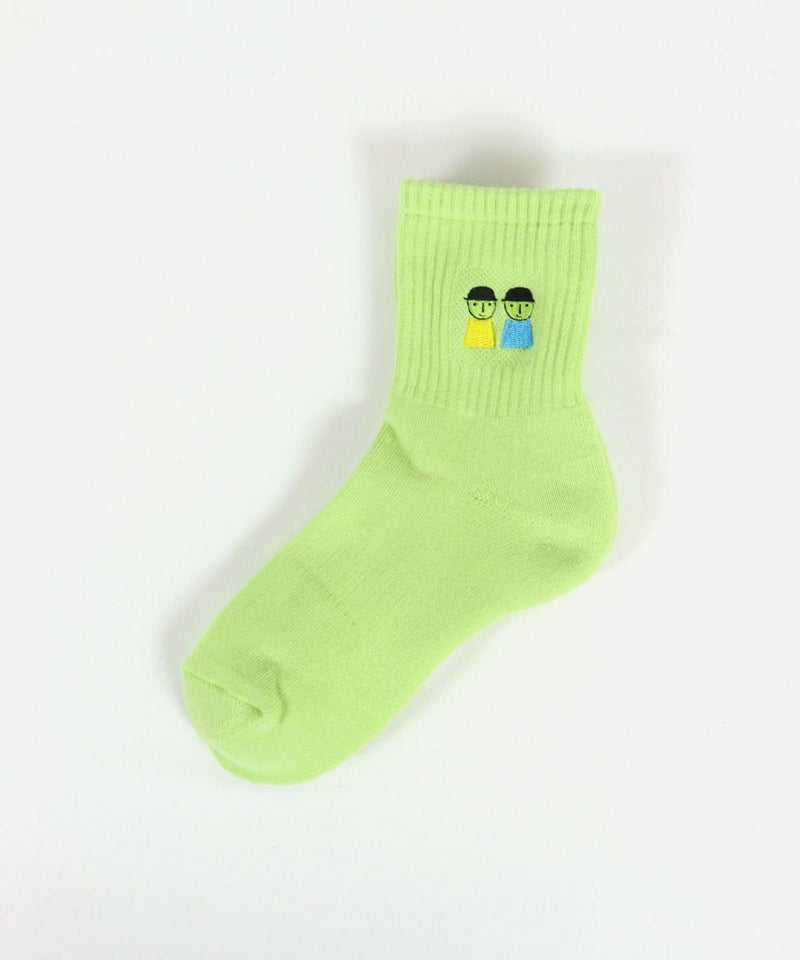ピコ刺繍ソックス（ライトグリーン）
